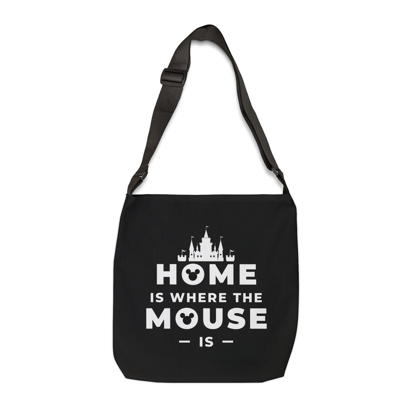 Welcome Home - Black Adjustable Tote Bag