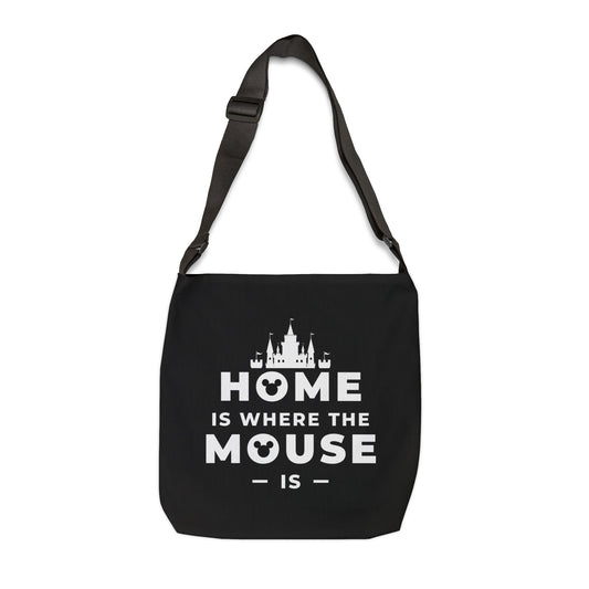 Welcome Home - Black Adjustable Tote Bag