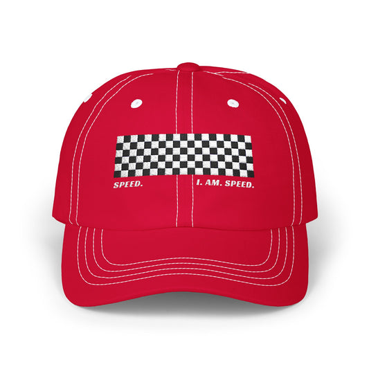 I Am Speed — Cranberry Red Hat