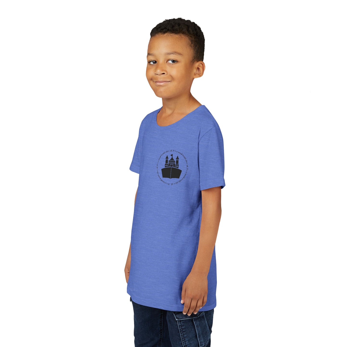 Small World -  Heather Columbia Blue Youth Tee