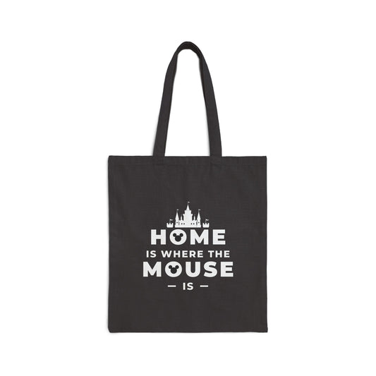 Home Is Where the Mouse Is Black Canvas Tote Bag