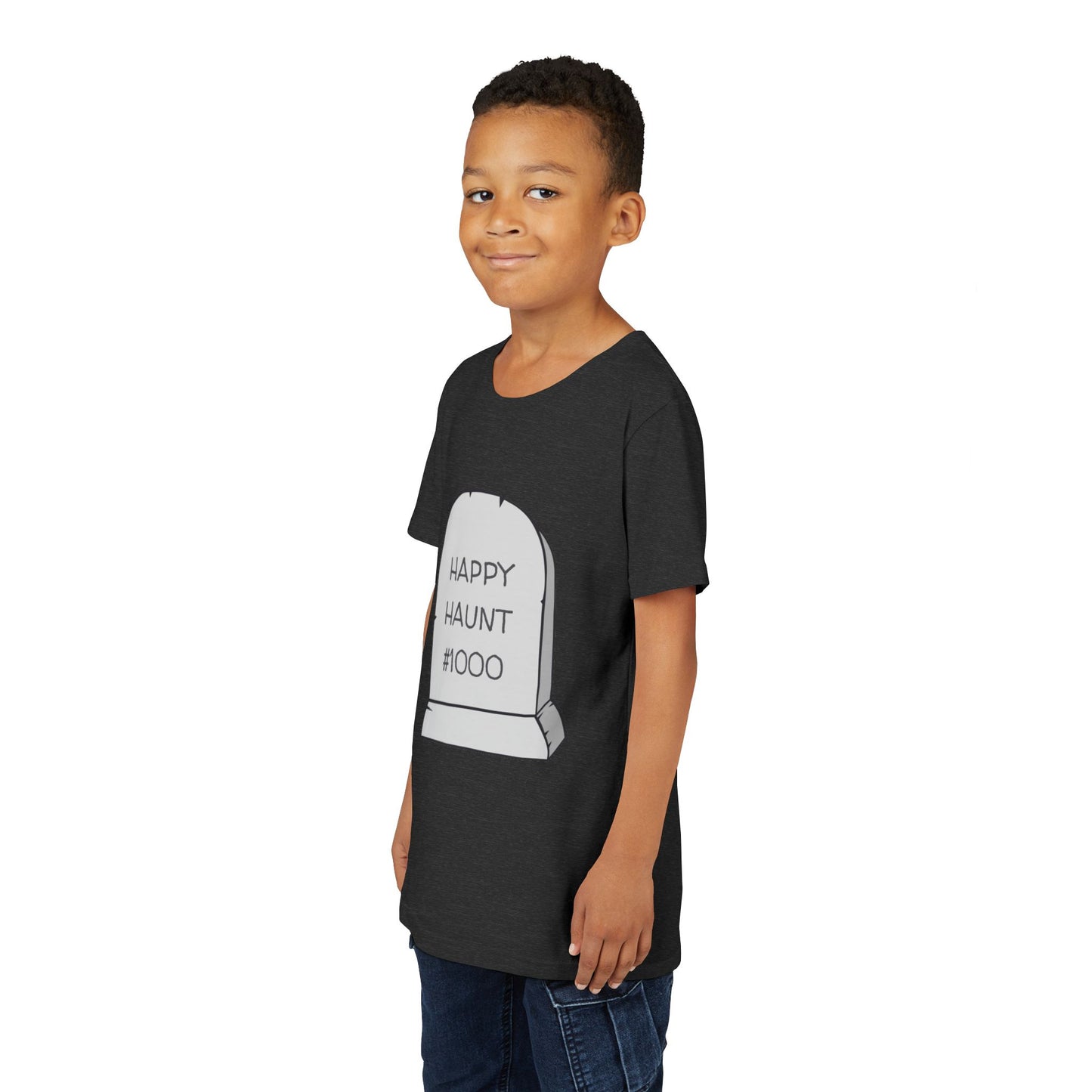 Happy Haunt - Dark Gray Heather Youth Tee