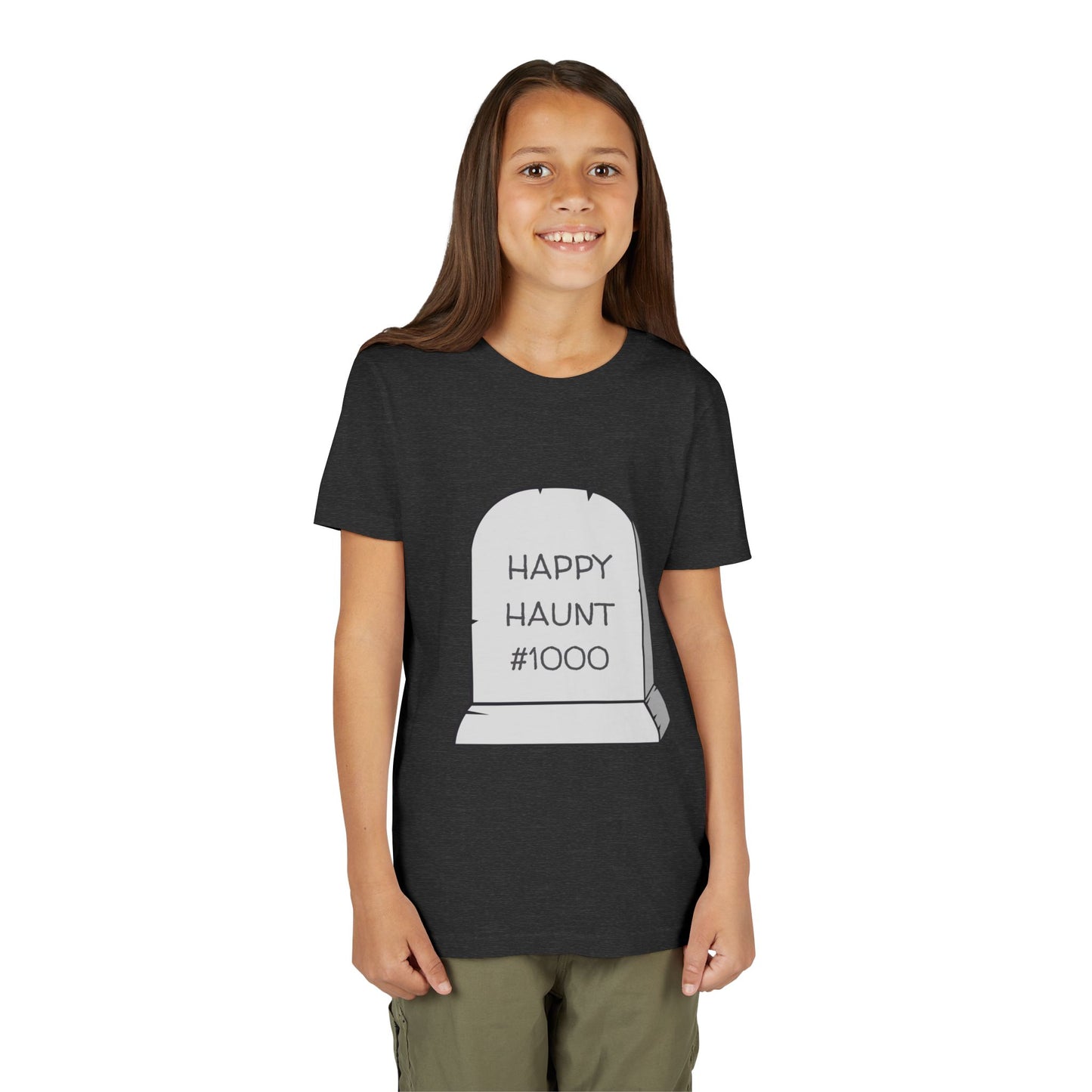 Happy Haunt - Dark Gray Heather Youth Tee